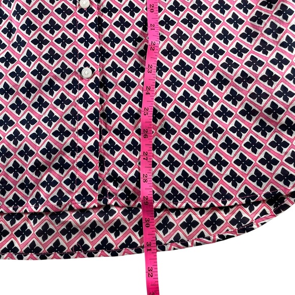 Nautica Jeans‎ Pink Black Clover Print Button Down Shirt Top XL NWT Preppy - Picture 5 of 6